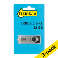 USB stick (32GB, USB 2.0) | 123ink | 3-pack 302861