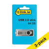 USB stick (64GB, USB 2.0) | 123ink | 3-pack 302952 - 1