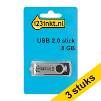 USB stick (8GB, USB 2.0) | 123ink | 3-pack 340000