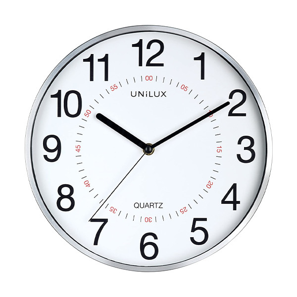 Wall clock with white dial | grey metal | Unilux | Ø 28.5cm 237799 - 1