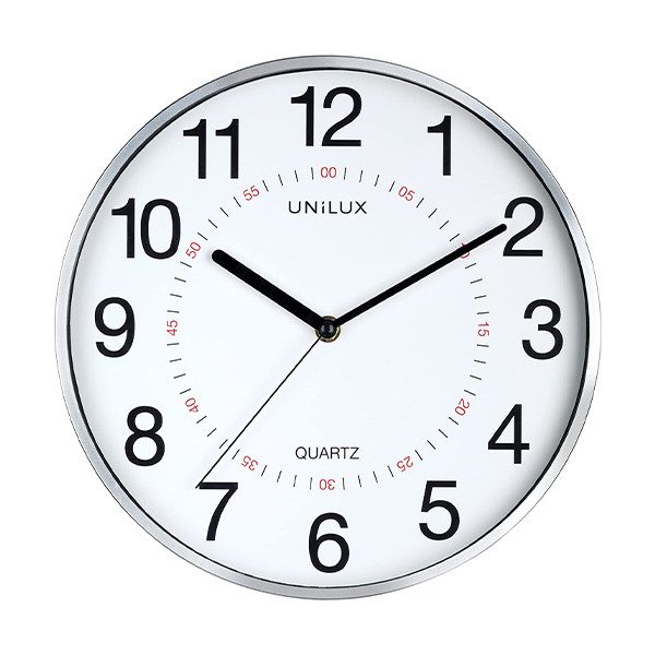 Unilux metal grey clock with white dial (Ø 28.5cm) 400094280 237799 - 1