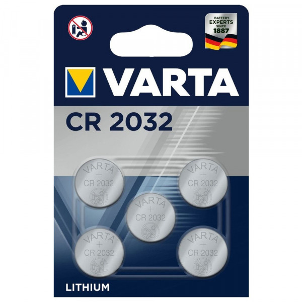 Varta CR2032 / DL2032 / 2032 Lithium button cell battery (5-pack) 5004LC BR2032 CD2032 CR2032 CR2032H AVA00261 - 1