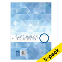 WORK A4 lined course block, 80 gsm (100 sheets) (5-pack)