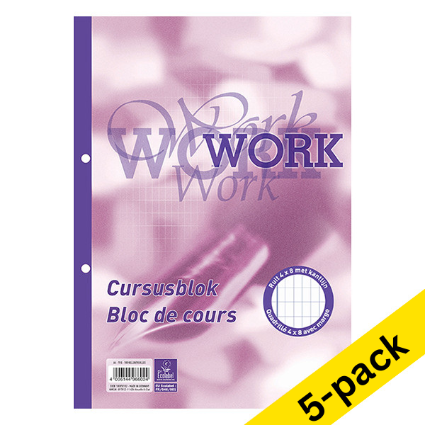 WORK A4 square commercial course pad, 80 gsm (100 sheets) (5-pack) 248257 - 1