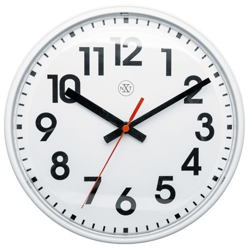 Wall clock with white dial | white plastic | NeXtime | Ø 26cm 219515 - 1