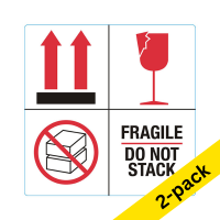 Warning labels "FRAGILE/DO NOT STACK" | 123ink | 2,000 labels
