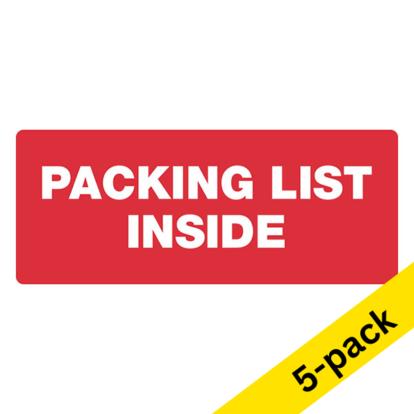 Warning labels "PACKING LIST INSIDE" | 123ink | 1,500 labels 302353 - 1