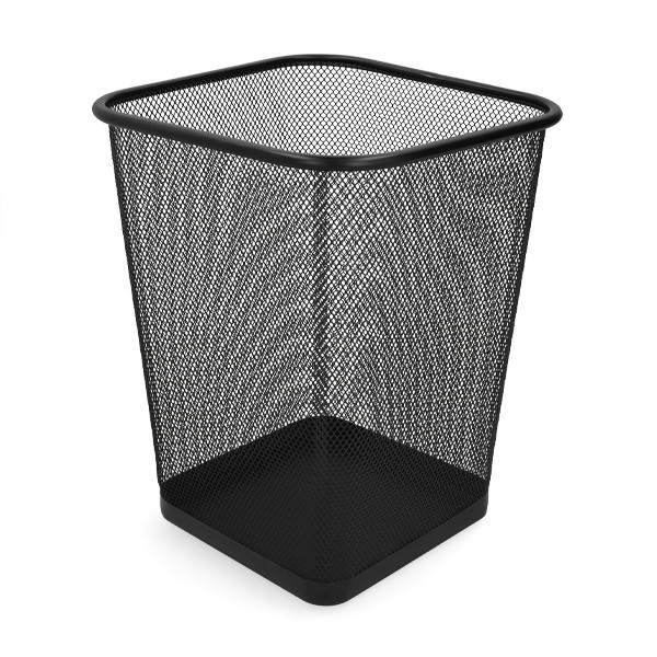 Wastepaper bin (20L) | 123ink black mesh square 303087 - 1