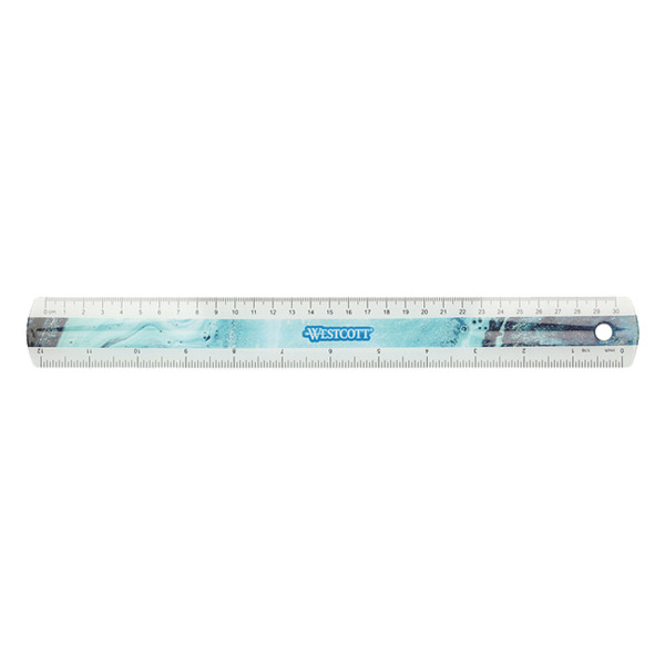Plastic ruler (30cm) | Westcott Trendsetter blue 221084 - 1