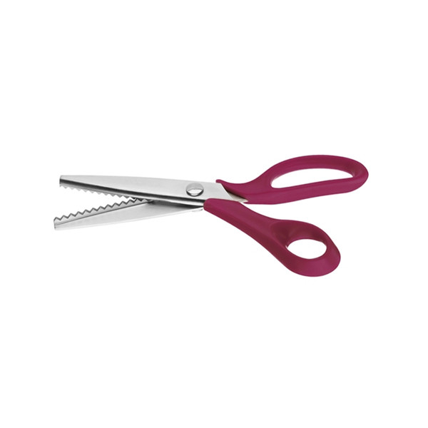 Westcott pink plastic handle zigzag scissors, 210mm 221031 - 1