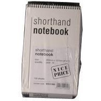 White Box Spiral Shorthand Notebook 150 sheets,  203mm x 127mm (10-pack) WX31002 246107 - 1