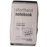 White Box Spiral Shorthand Notebook 150 sheets,  203mm x 127mm (10-pack) WX31002 246107