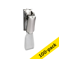 Badge clips with chrome strip (100-pack) 068848