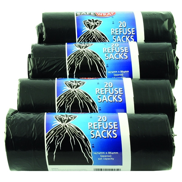 Bin bag (92L) | Safewrap | 20-pack x4 400248 - 1