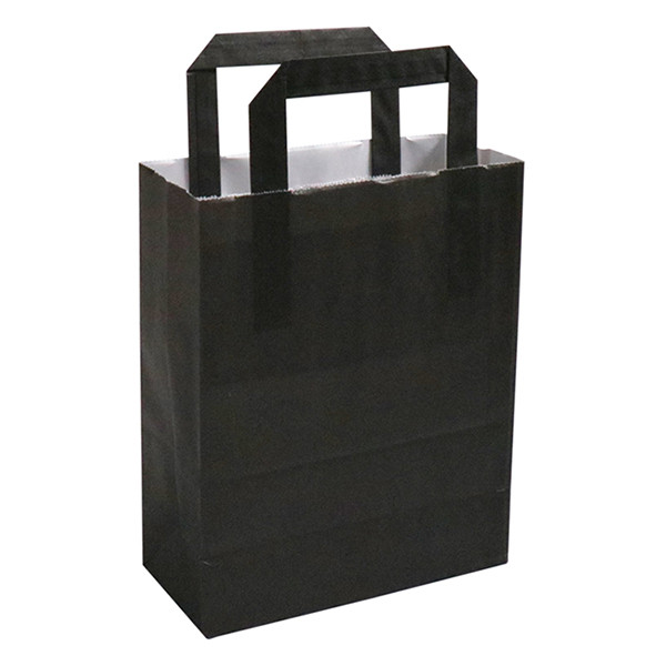 White label Black paper carrier bag, 180mm x 220mm x 80mm (250-pack) 270790 402879 - 1