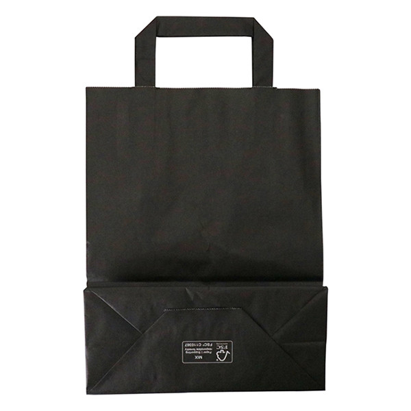 White label Black paper carrier bag, 220mm x 280mm x 100mm (250-pack) 270791 402878 - 2