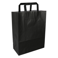 White label Black paper carrier bag, 260mm x 350mm x 120mm (250-pack) 270792 402880