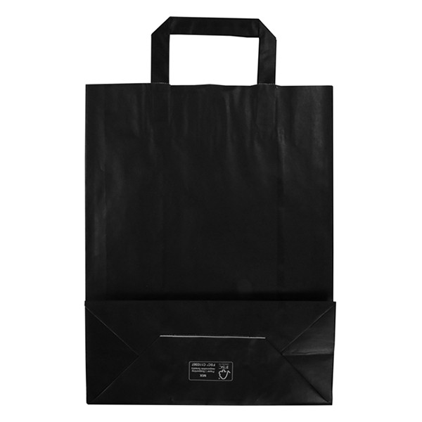 White label Black paper carrier bag, 260mm x 350mm x 120mm (250-pack) 270792 402880 - 2