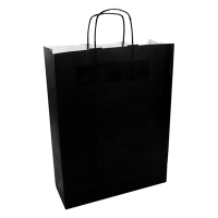 White label Black paper carrier bag, 320mm x 410mm x 120mm (100-pack) 270680 402712
