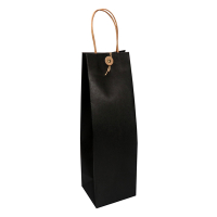 White label Black paper wine bottle bag with closure (10-pack) 269881 402887