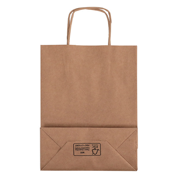 White label Brown paper carrier bag, 180mm x 240mm x 80mm (100-pack) 270668 402704 - 2