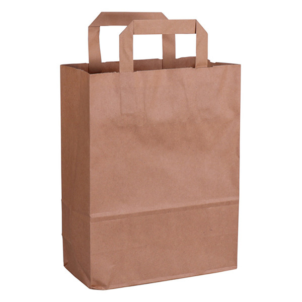 White label Brown paper carrier bag, 220mm x 280mm x 100mm (250-pack) 270787 402876 - 1