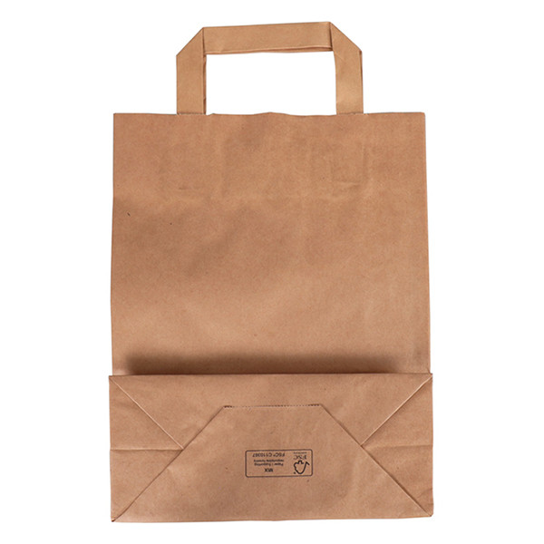 White label Brown paper carrier bag, 220mm x 280mm x 100mm (250-pack) 270787 402876 - 2