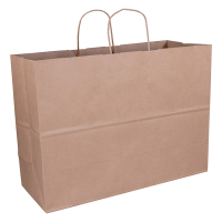 White label Brown paper carrier bag, 450mm x 330mm x 170mm (100-pack) 270677 402873