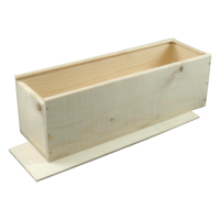 Champagne wooden sliding box with lid, 337 x 101 x 100mm (5-pack) 402923