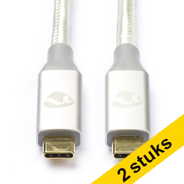 White label Nedis Apple iPhone USB-C to USB-C 3.2 white charging cable, 1 metre (2-pack)  340008 - 1