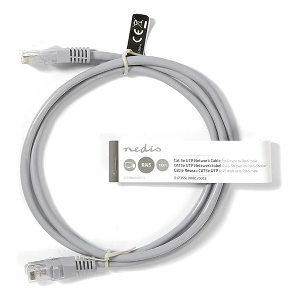 Network cable (1m) | Cat5e U/UTP | NoName grey 400260 - 5