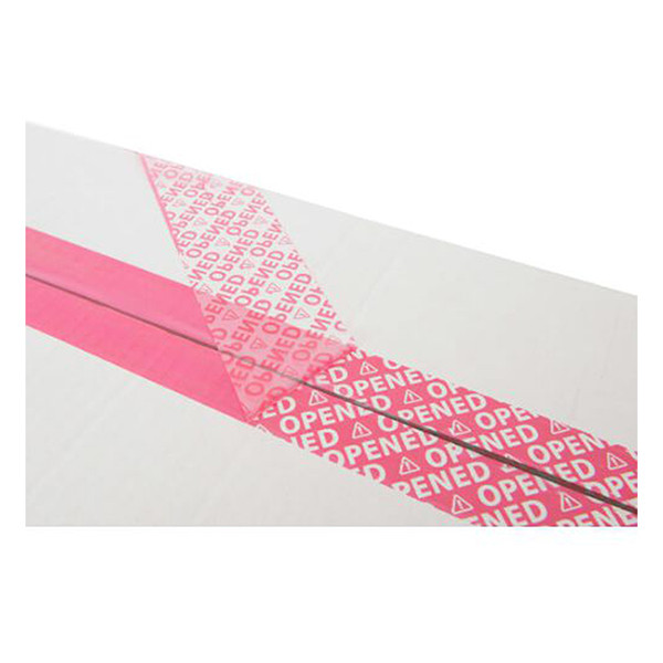 'Opened' red safety tape, 50mm x 50m 419997 - 1