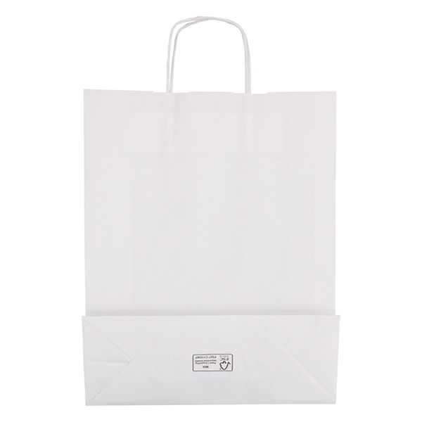 White label White paper carrier bag, 320mm x 410mm x 120mm (100-pack) 270675 402709 - 2