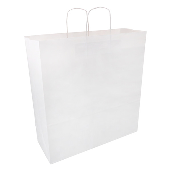 White paper carrier bag, 450mm x 480mm x 170mm (100-pack) 402708 - 1