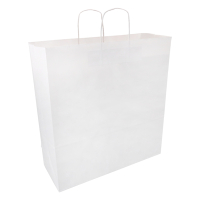 White paper carrier bag, 450mm x 480mm x 170mm (100-pack) 402708