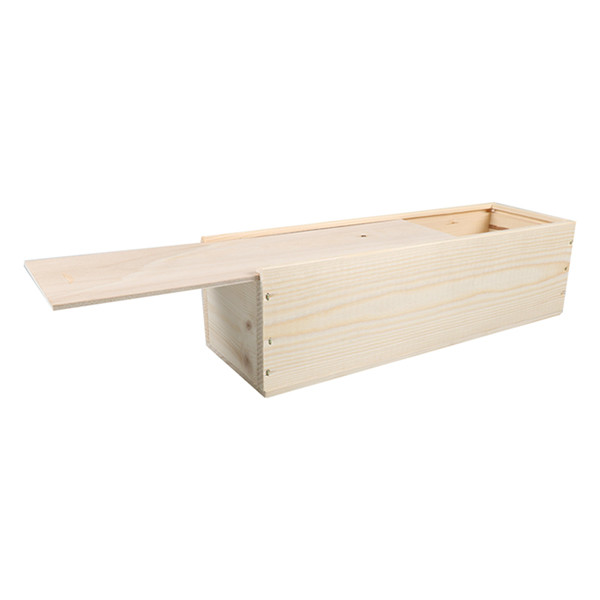 Wine bottle box with sliding lid 340 x 95 x 85mm | wooden | 5-pack 402921 - 1