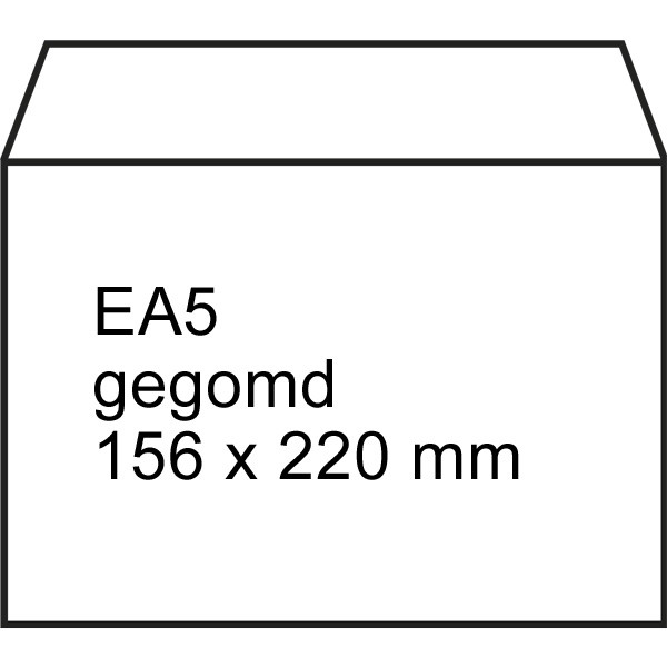 White service envelope 156mm x 220mm - EA5 gummed (500-pack) 201040 88098962 209032 - 1