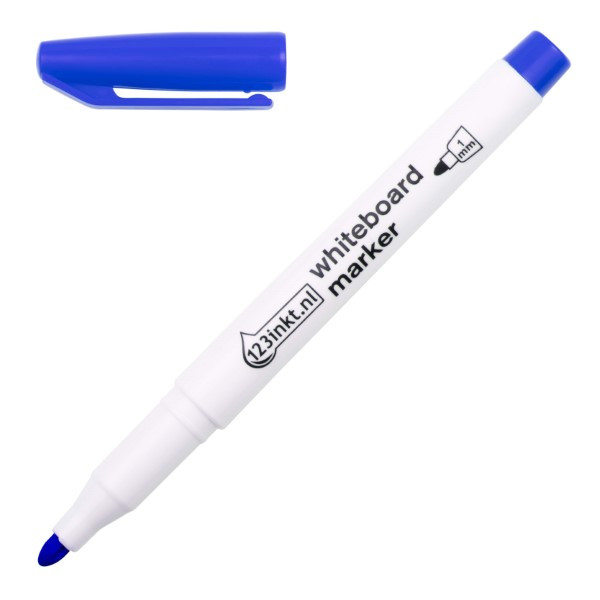 Whiteboard marker 1mm round | blue | 123ink 300886 - 1