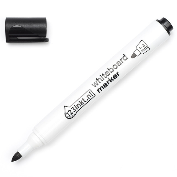 Whiteboard marker 2.5mm round tip | black | 123ink 300021 - 1