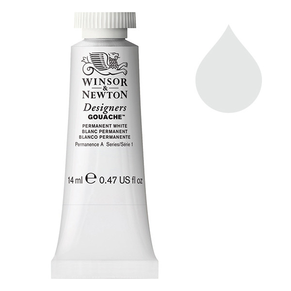 Winsor & Newton Designers 512 permanent white gouache paint, 14ml 0605512 410628 - 1