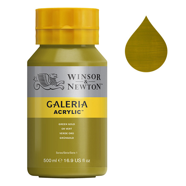 Winsor & Newton Galeria 294 green gold acrylic paint, 500ml 2150294 410077 - 1