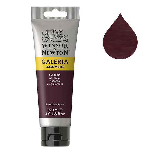 Winsor & Newton Galeria 75 burgundy acrylic paint, 120ml 410121 - 1