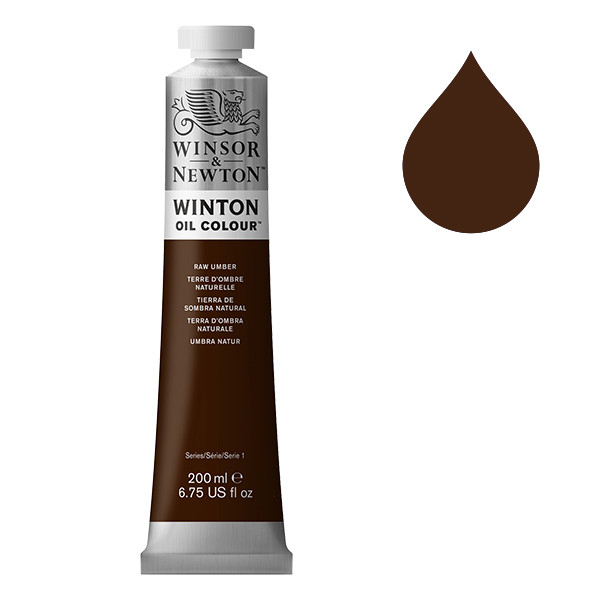 Winsor & Newton Winton 554 raw umber oil paint, 200ml 410339 - 1