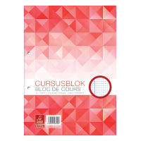 Notepad checkered course block A4 | 5mm | red | WORK | 100 sheets 248254