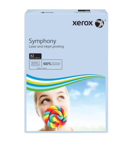 Xerox Symphony pastel blue tinted A3 copier paper 80gsm (500-Pack) 62862 065155 - 1