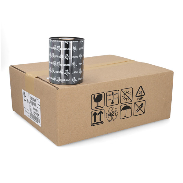 Zebra 2300 wax ribbon (02300BK08945) 89mm x 450m | 12-pack 141062 - 1
