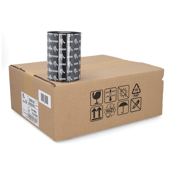 Zebra 2300 wax ribbon (02300BK10245) 102mm x 450m | 12-pack 141064 - 1