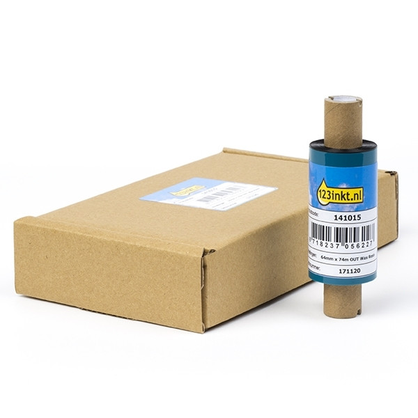 Zebra 3200 wax / resin ribbon (03200GS06407) 64mm x 74m (123ink version) | 5-pack 141015 - 1