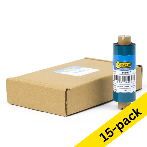Zebra 3200 wax/resin ribbon (03200GS08407) 84mm x 74m (123ink version) | 15-pack 141528 - 1