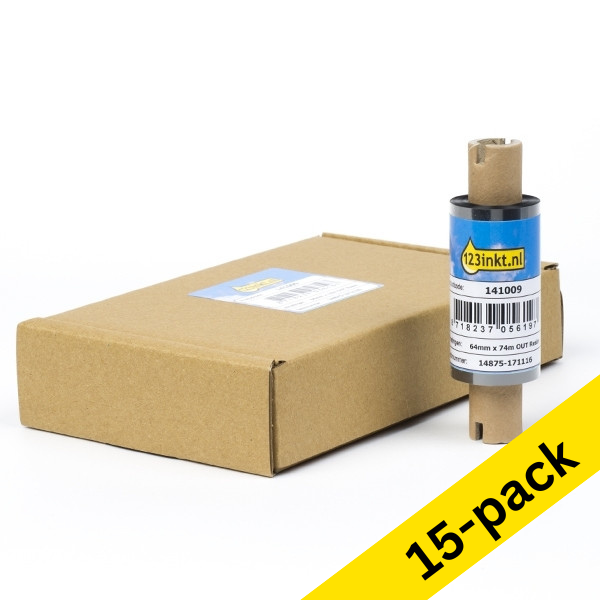 Zebra 5095 resin ribbon (05095GS06407) 64mm x 74m (123ink version) | 15-pack 141524 - 1